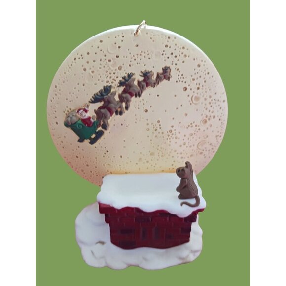 Hallmark 1997 Vtg Keepsake Ornament  "Happy Christmas To All!" Santa sleight - Picture 1 of 11